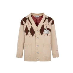 13De Marzo Doozoo ID Card Retro Cardigan Beige