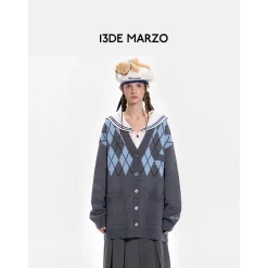 13De Marzo Doozoo ID Card Retro Cardigan Blue