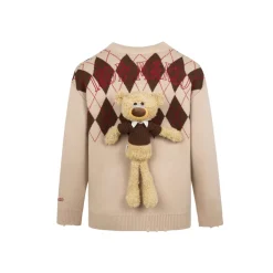 13De Marzo Doozoo ID Card Retro Cardigan Beige
