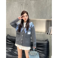 13De Marzo Doozoo ID Card Retro Cardigan Blue