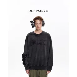 13De Marzo Doozoo Malposition Washed Sweater Black
