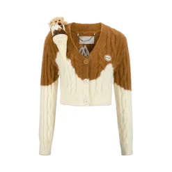 13De Marzo Doozoo Melt Ice Cream Knit Cardigan Brown