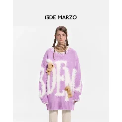 13De Marzo Doozoo Mohair Logo Sweater Purple