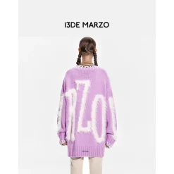 13De Marzo Doozoo Mohair Logo Sweater Purple
