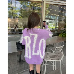13De Marzo Doozoo Mohair Logo Sweater Purple
