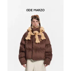 13De Marzo Doozoo Neck Round Down Jacket Brown