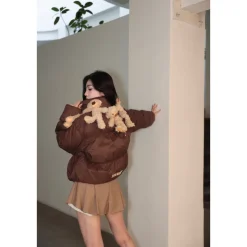 13De Marzo Doozoo Neck Round Down Jacket Brown