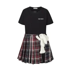 13De Marzo Doozoo Patchwork Tee Dress Black