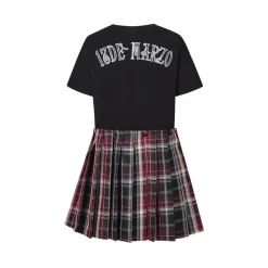 13De Marzo Doozoo Patchwork Tee Dress Black