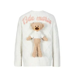 13De Marzo Doozoo Pearl Embroidery Cardigan White