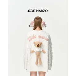 13De Marzo Doozoo Pearl Embroidery Cardigan White