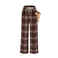 13De Marzo Doozoo Plaid Straight Pants Brown