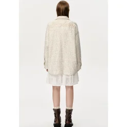 13De Marzo Doozoo Sequin Tweed Shirt Jacket Beige