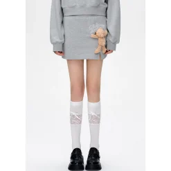13De Marzo Doozoo Split Casual Skirt Gray