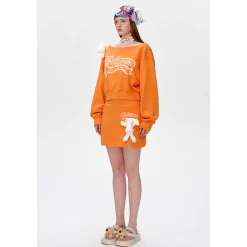 13De Marzo Doozoo Split Casual Skirt Orange
