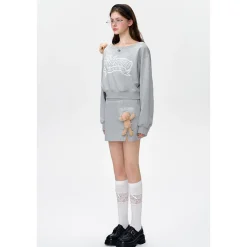 13De Marzo Doozoo Split Casual Skirt Gray