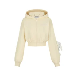 13De Marzo Doozoo Sports Zip Up Top Beige