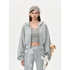 13De Marzo Doozoo Sports Zip Up Top Gray