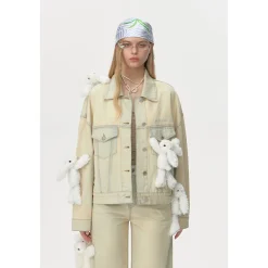 13De Marzo Doozoo Vintage Denim Jacket Beige