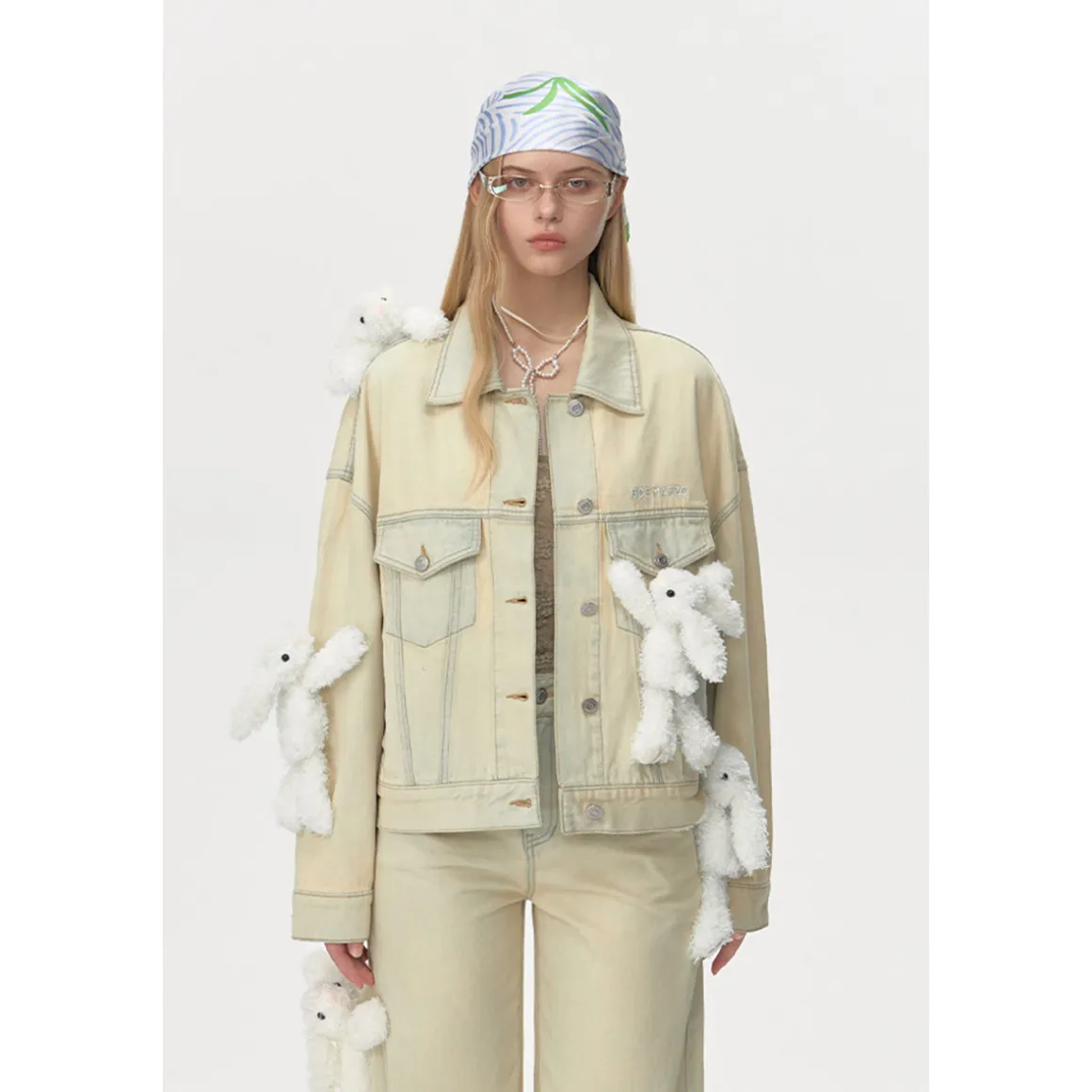 13De Marzo Doozoo Vintage Denim Jacket Beige
