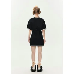 13De Marzo Doozoo Waist Cutting Tee Dress Black