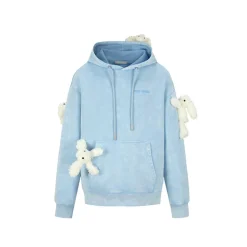 13De Marzo Doozoo Washed Faded Hoodie Blue