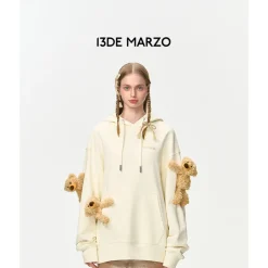 13De Marzo Doozoo Washed Faded Hoodie Beige