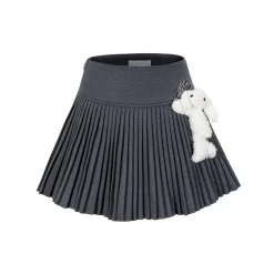 13De Marzo Doozoo Woolen Pleated Skirt Gray