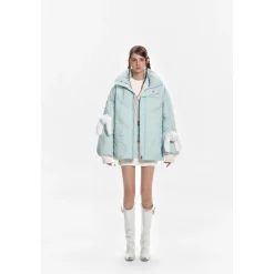 13De Marzo Doozoo Zip Dotted Line Down Jacket Green