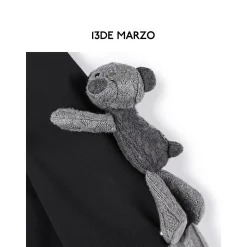 13De Marzo Double Layered Knit Patch Suit Jacket Black
