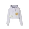 13De Marzo Embroidery Logo Short Pattern Hoodie Purple