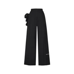 13De Marzo Embroidery Logo Wide Leg Pants Black