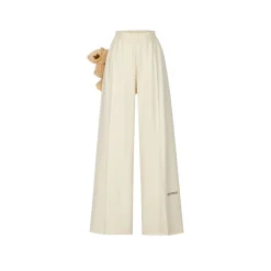 13De Marzo Embroidery Logo Wide Leg Pants Beige