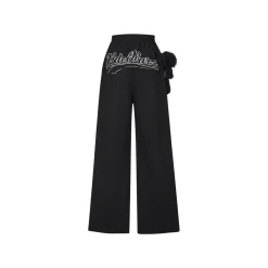 13De Marzo Embroidery Logo Wide Leg Pants Black