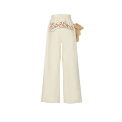 13De Marzo Embroidery Logo Wide Leg Pants Beige