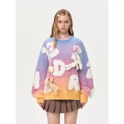 13De Marzo Float Cloud Balloon Knit Sweater Pink