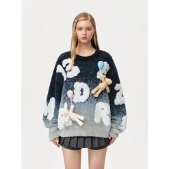 13De Marzo Float Cloud Balloon Knit Sweater Dark Gray