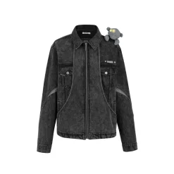 13De Marzo Future Bear Reflective Line Denim Jacket