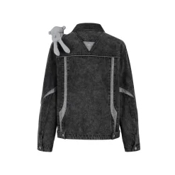 13De Marzo Future Bear Reflective Line Denim Jacket