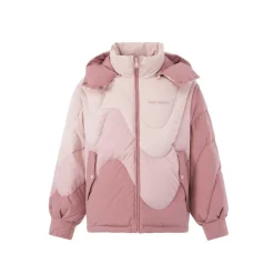 13De Marzo Gradient Line Hooded Down Jacket Pink