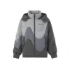 13De Marzo Gradient Line Hooded Down Jacket Grey