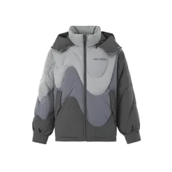 13De Marzo Gradient Line Hooded Down Jacket Grey