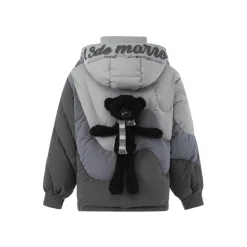 13De Marzo Gradient Line Hooded Down Jacket Grey