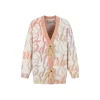 13De Marzo Gradient Logo Bear V-Neck Knit Cardigan Beige