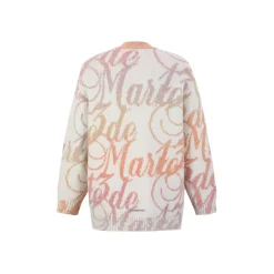 13De Marzo Gradient Logo Bear V-Neck Knit Cardigan Beige