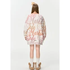13De Marzo Gradient Logo Bear V-Neck Knit Cardigan Beige