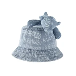 13De Marzo Graffiti Logo Denim Bucket Hat Blue