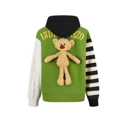 13De Marzo Green Back Patchwork Hoodie