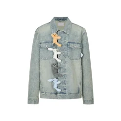 13De Marzo Hangout Friends Denim Jacket Washed Blue