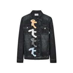 13De Marzo Hangout Friends Denim Jacket Washed Black